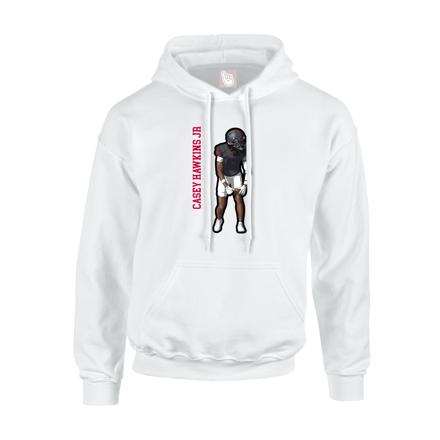 Hoodie — Name Vertical in White