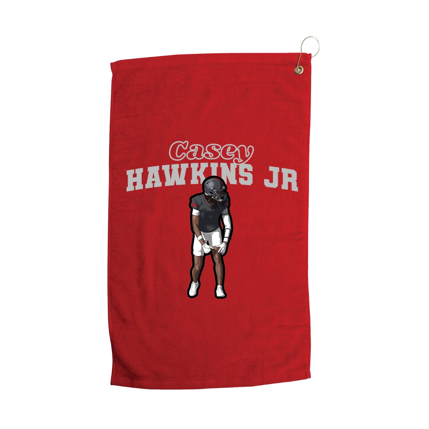 Golf Towel — Name Arch in Red
