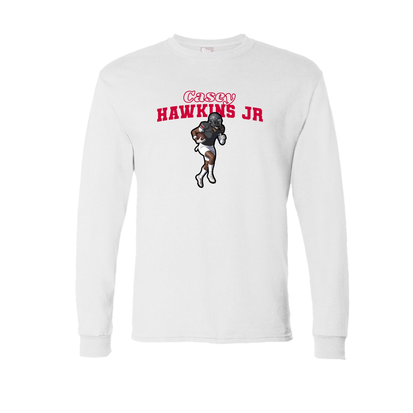 Long Sleeve Tee — Name Arch in White