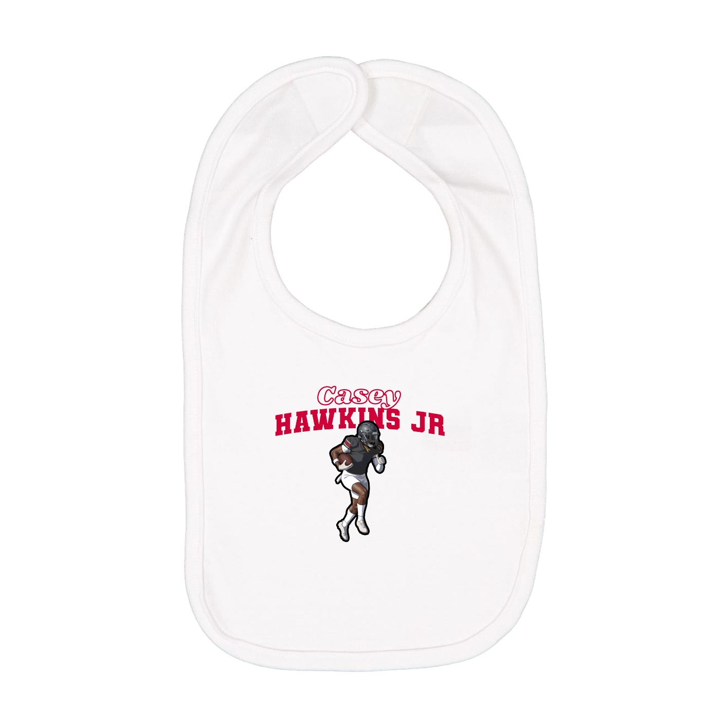 Infant Bib — Name Arch in White