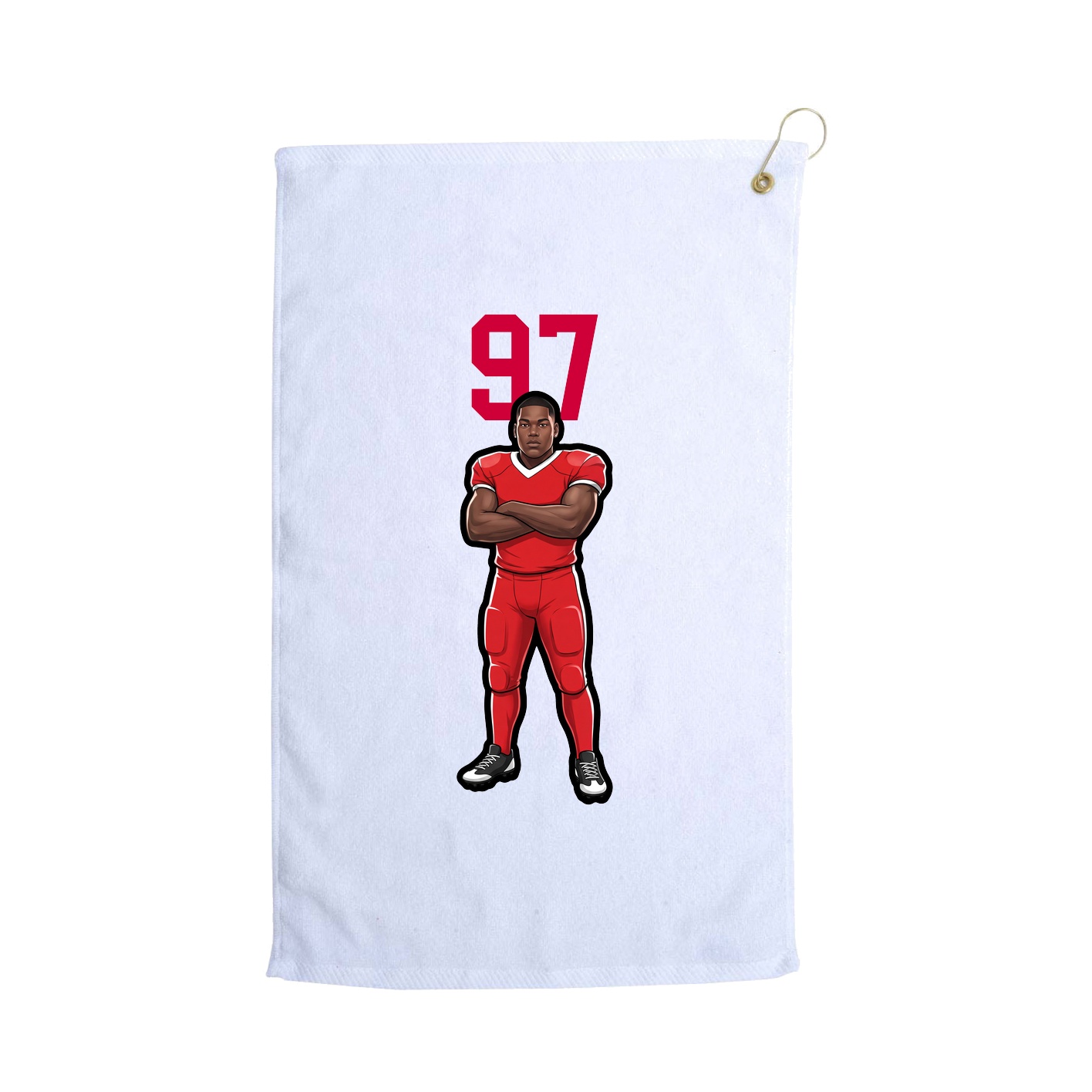 Golf Towel — Number Top in White