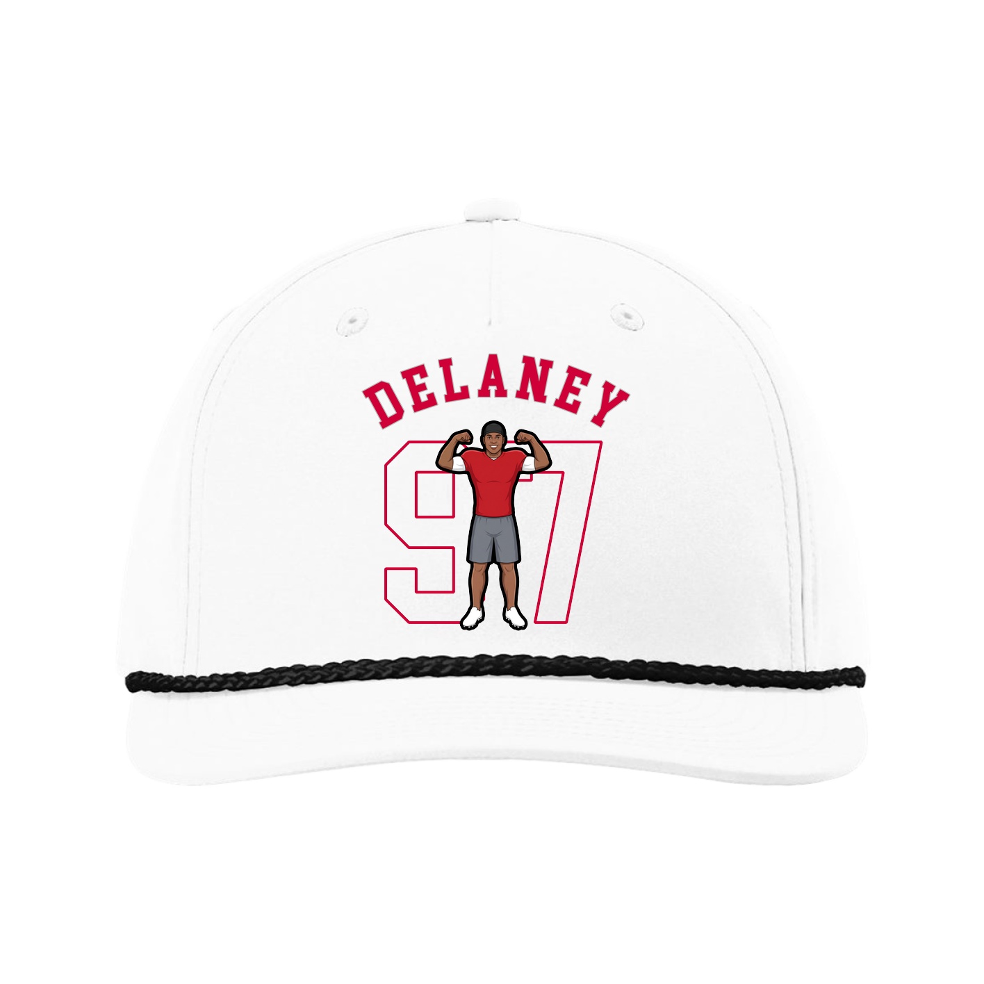 Five-Panel Classic Rope Cap — Shirsey Arch in White