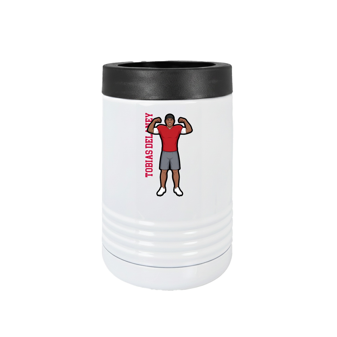 Beverage Holder — Name Vertical in White