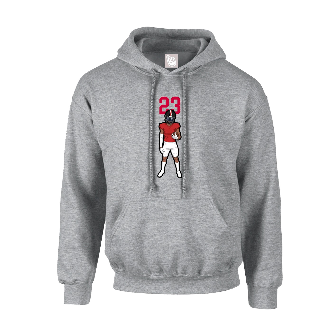 Hoodie — Number Top in Grey