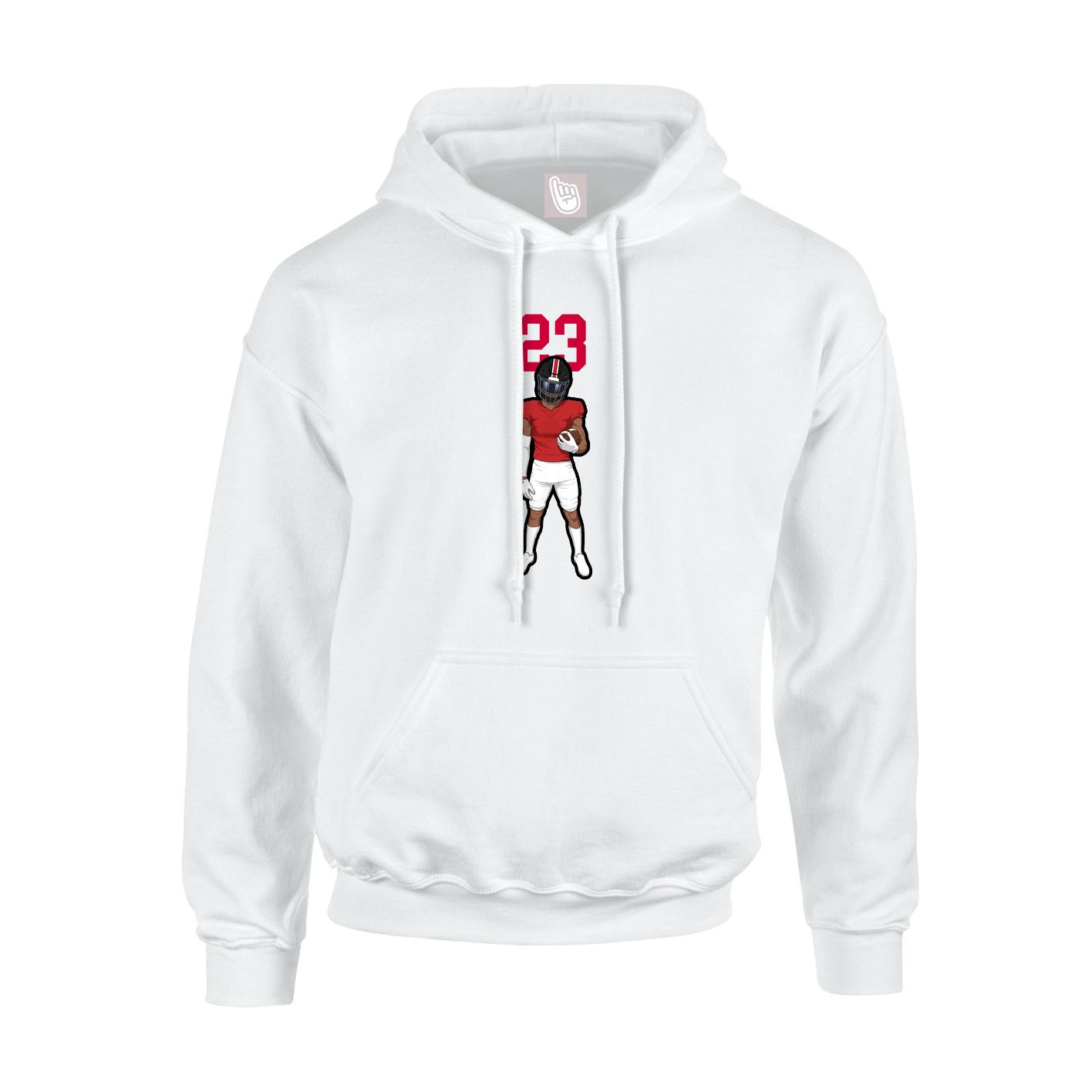 Youth Hoodie — Number Top in White