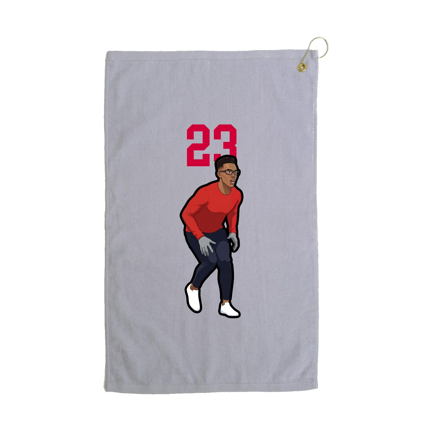 Golf Towel — Number Top in Grey