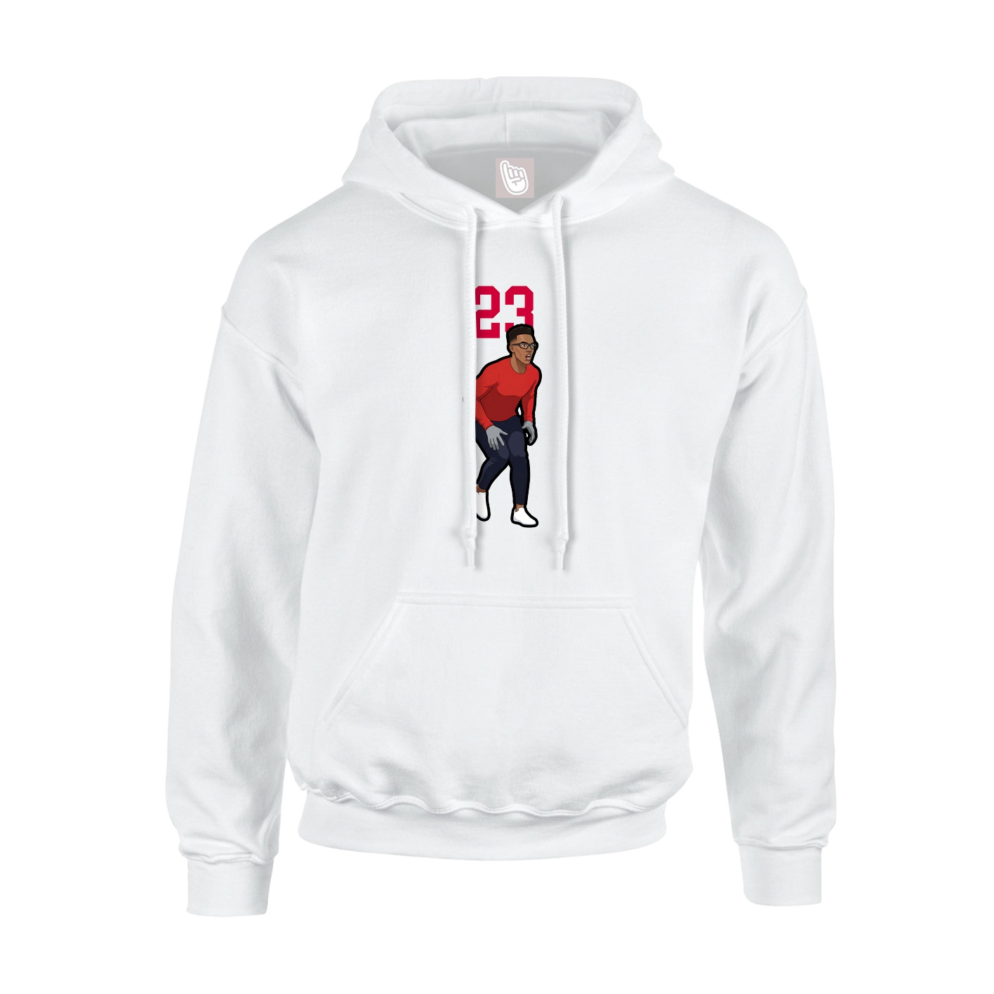 Youth Hoodie — Number Top in White