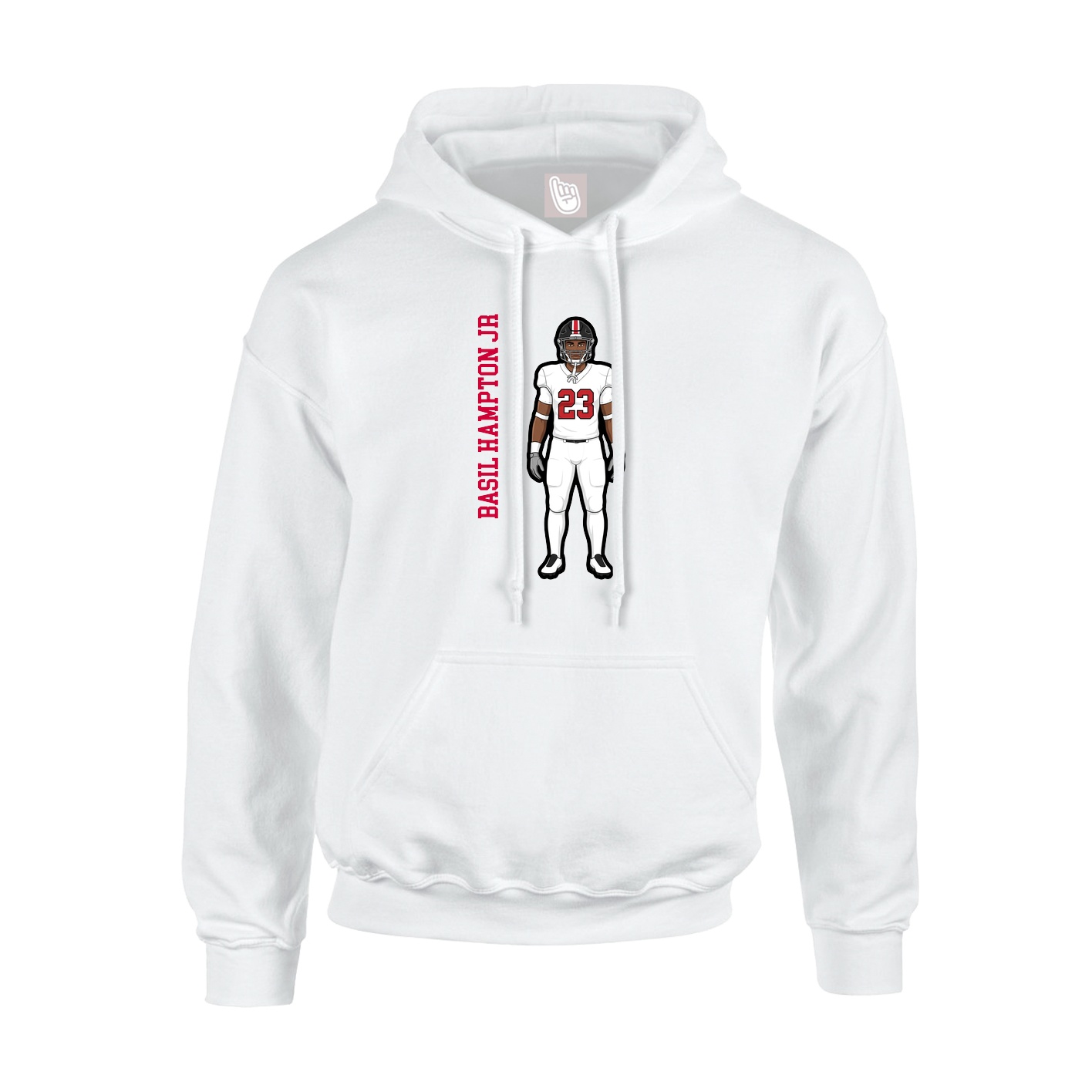 Youth Hoodie — Name Vertical in White