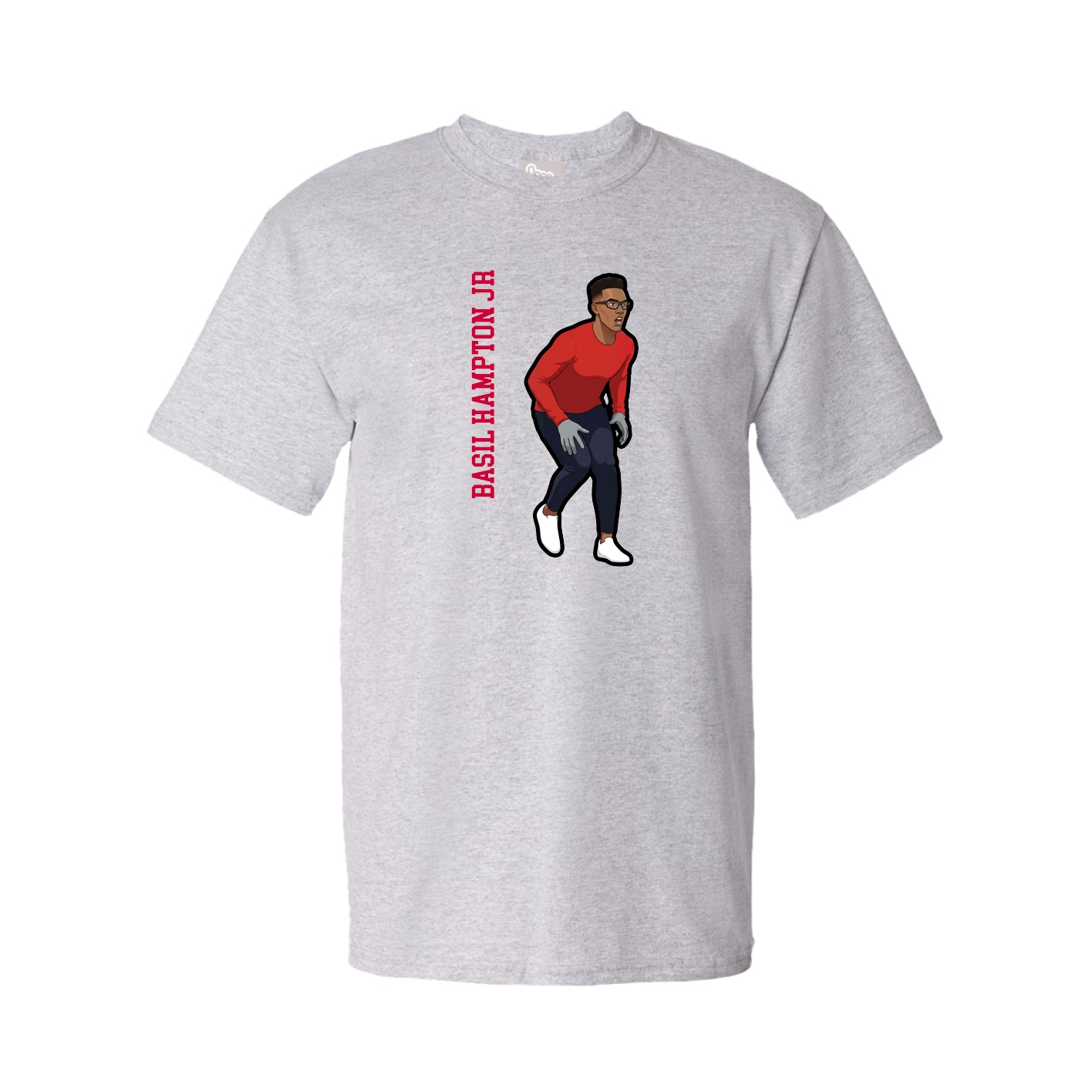 Youth Tee — Name Vertical in Grey