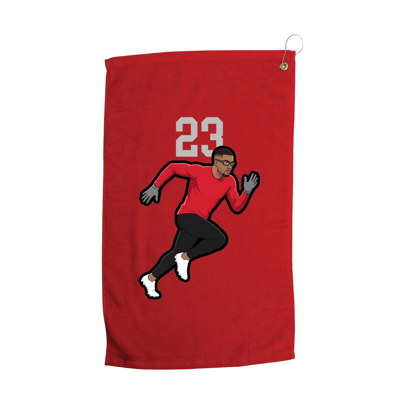 Golf Towel — Number Top in Red