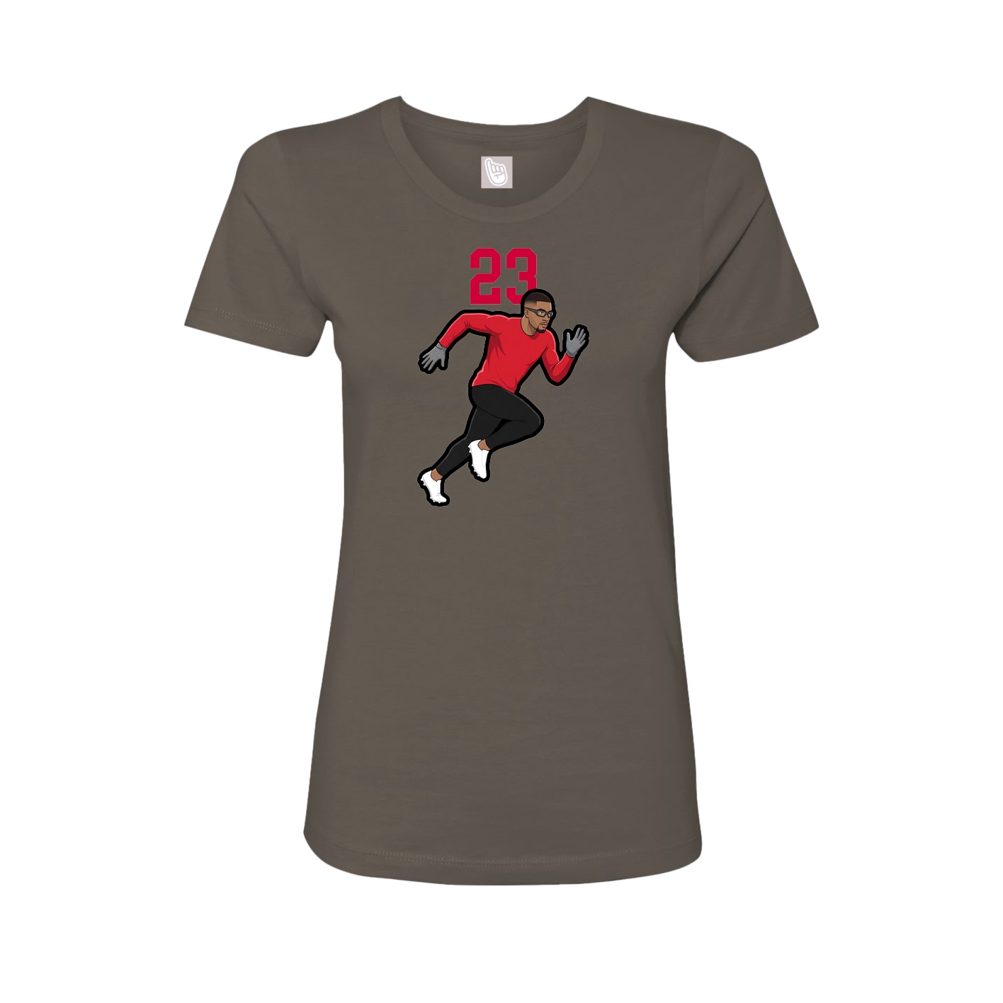 Fitted Women's Tee — Number Top in Grey