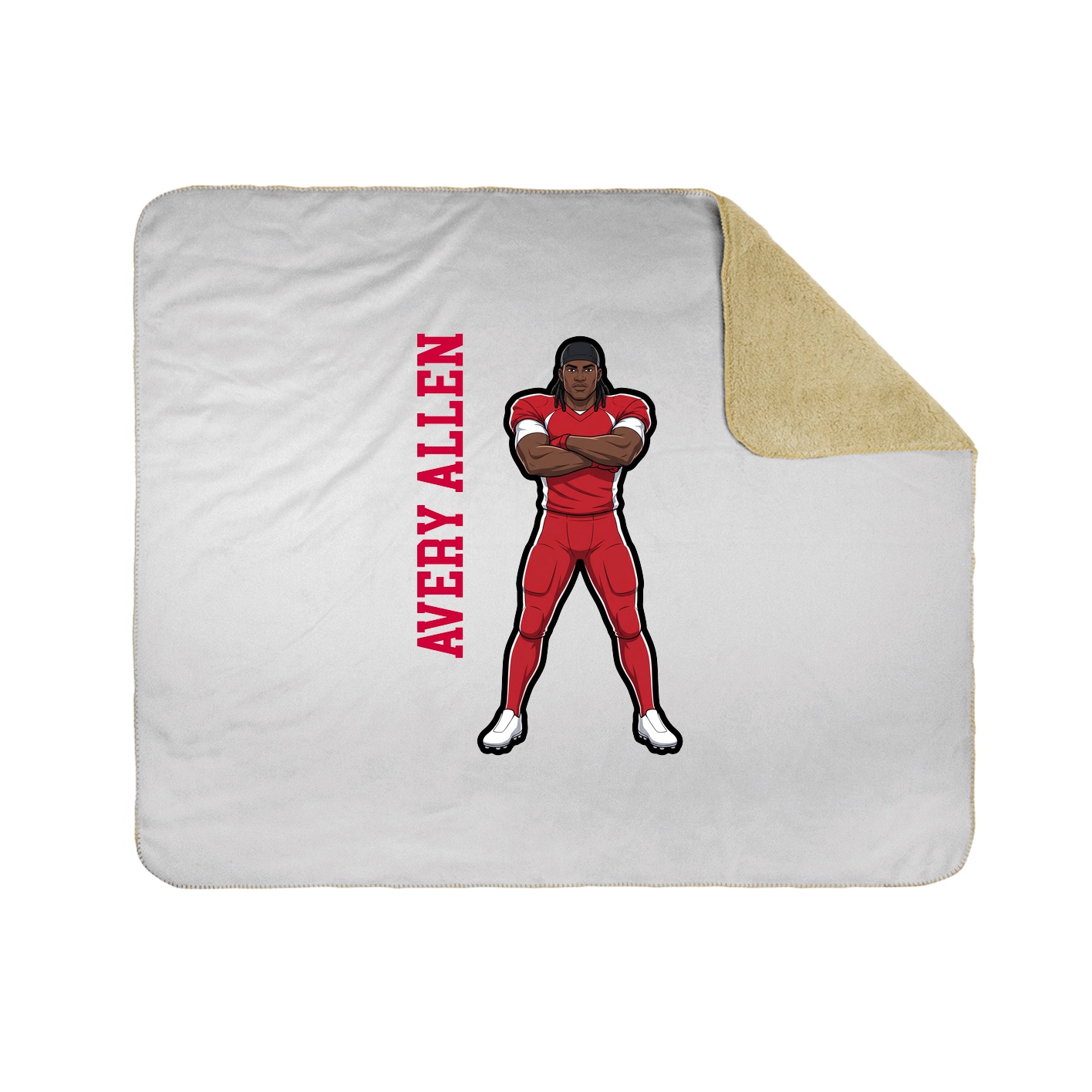 Throw Blanket — Name Vertical in White