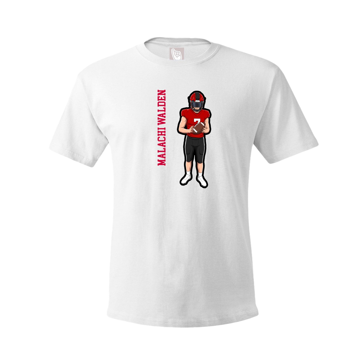 Youth Tee — Name Vertical in White