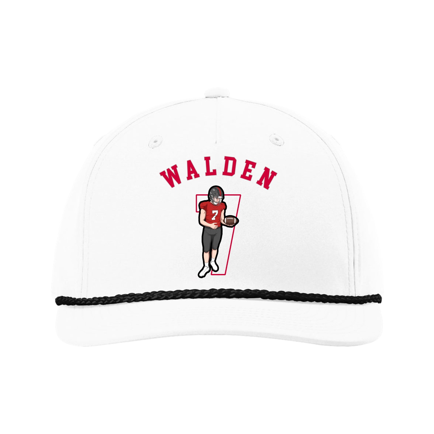 Five-Panel Classic Rope Cap — Shirsey Arch in White
