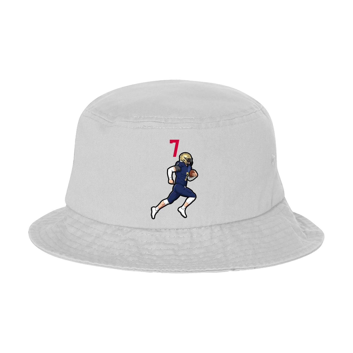 Bucket Cap — Number Top in White