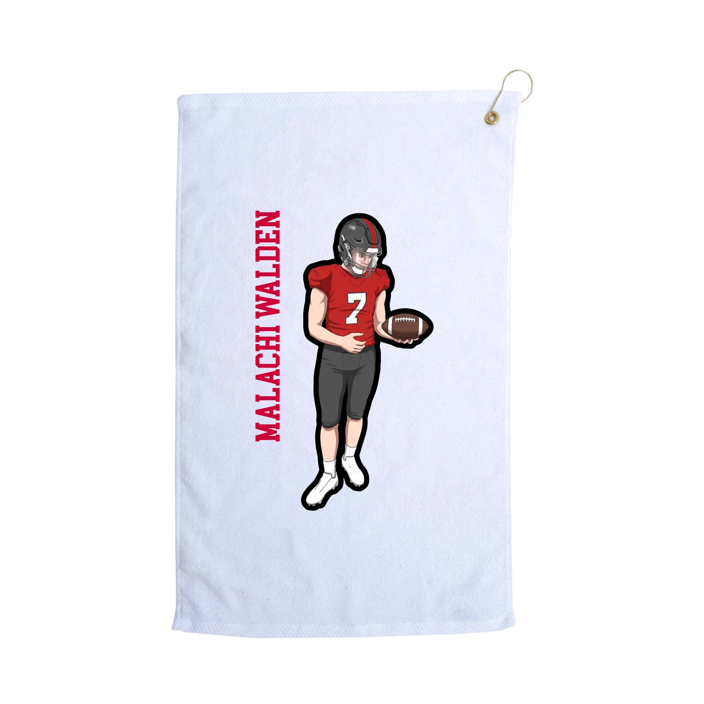 Golf Towel — Name Vertical in White