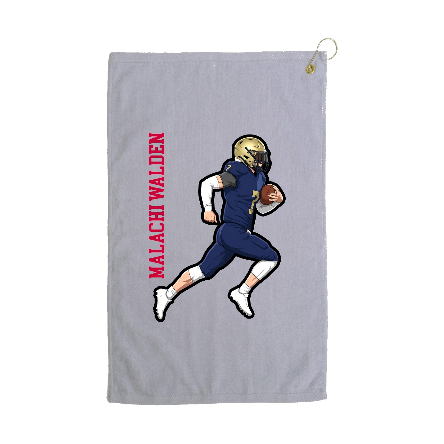 Golf Towel — Name Vertical in Grey