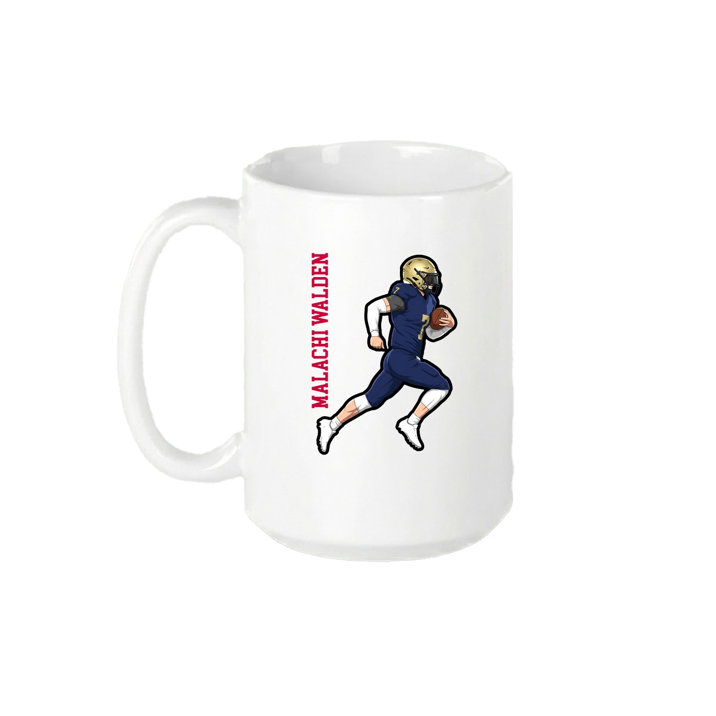 15oz Coffee Mug — Name Vertical in White
