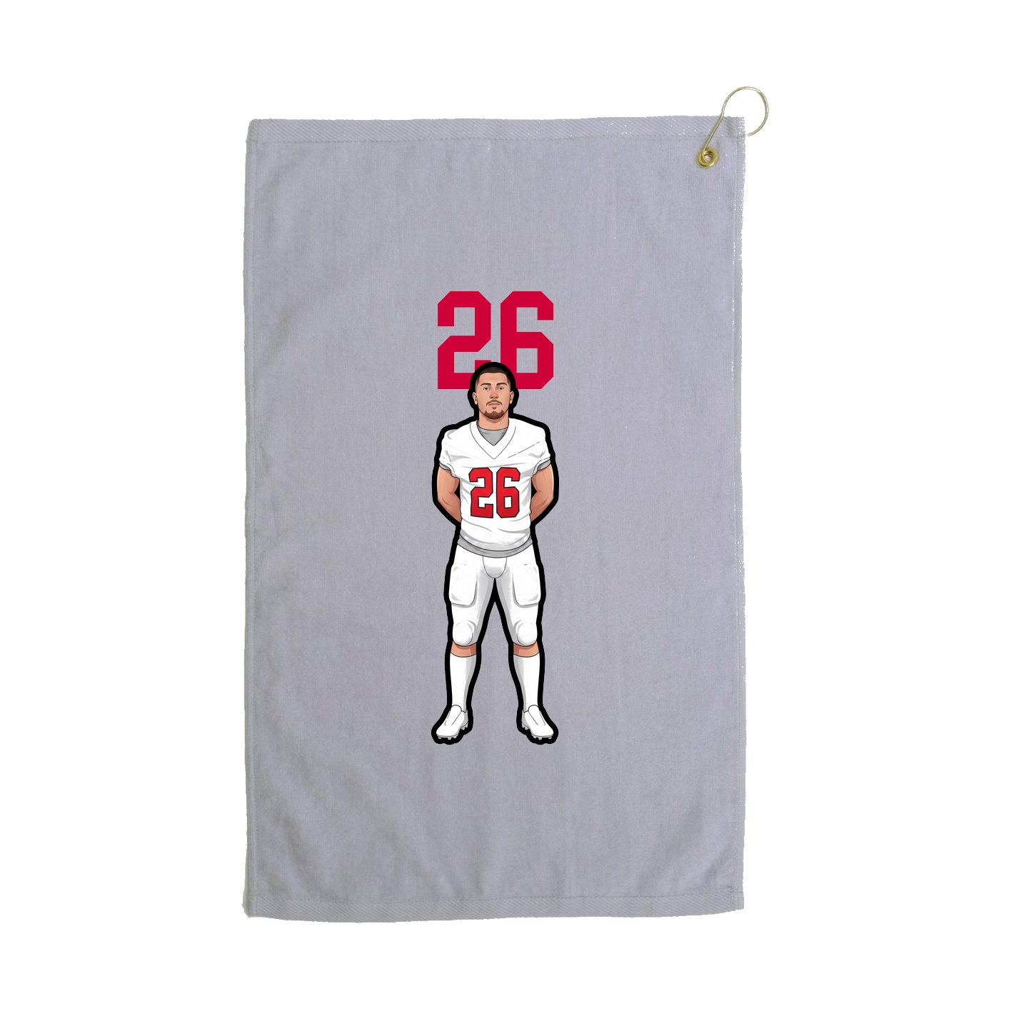 Golf Towel — Number Top in Grey