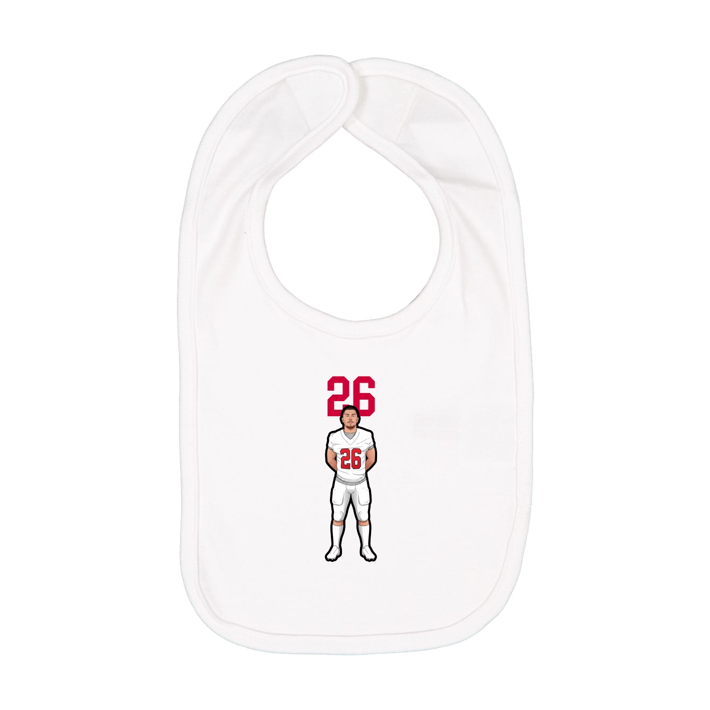Infant Bib — Number Top in White