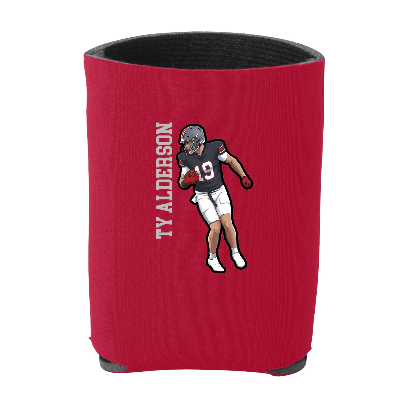 Can Holder — Name Vertical in Red