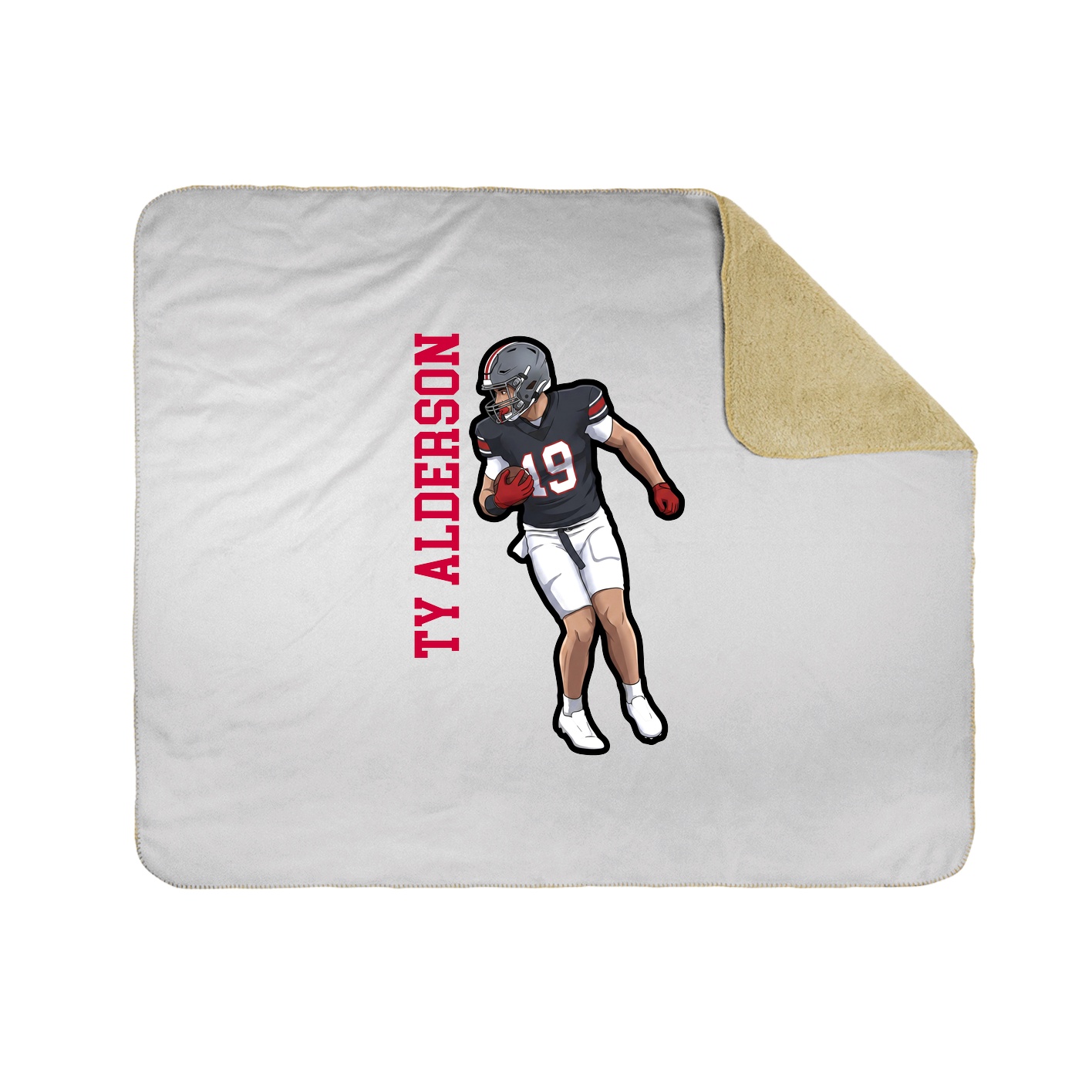 Throw Blanket — Name Vertical in White