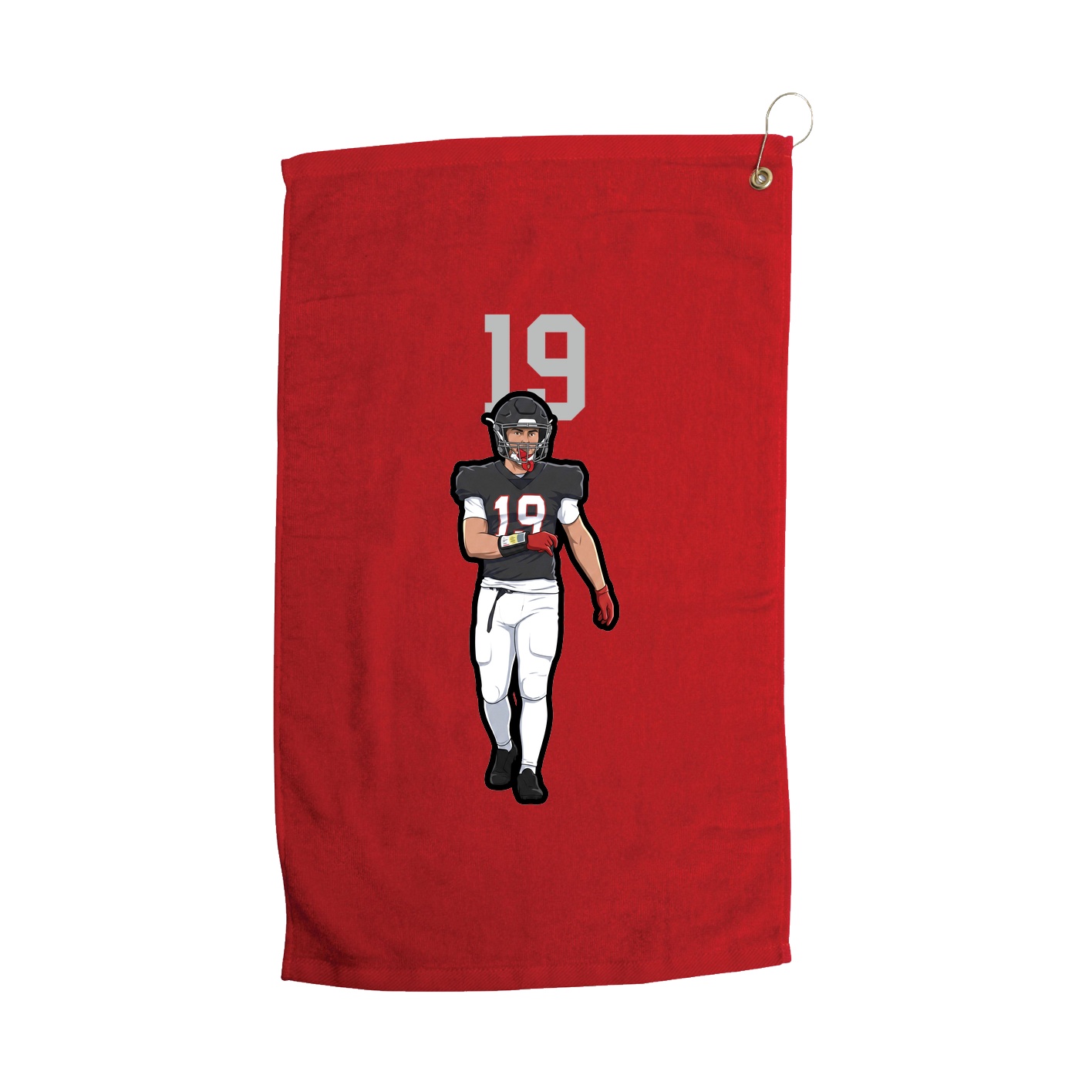 Golf Towel — Number Top in Red