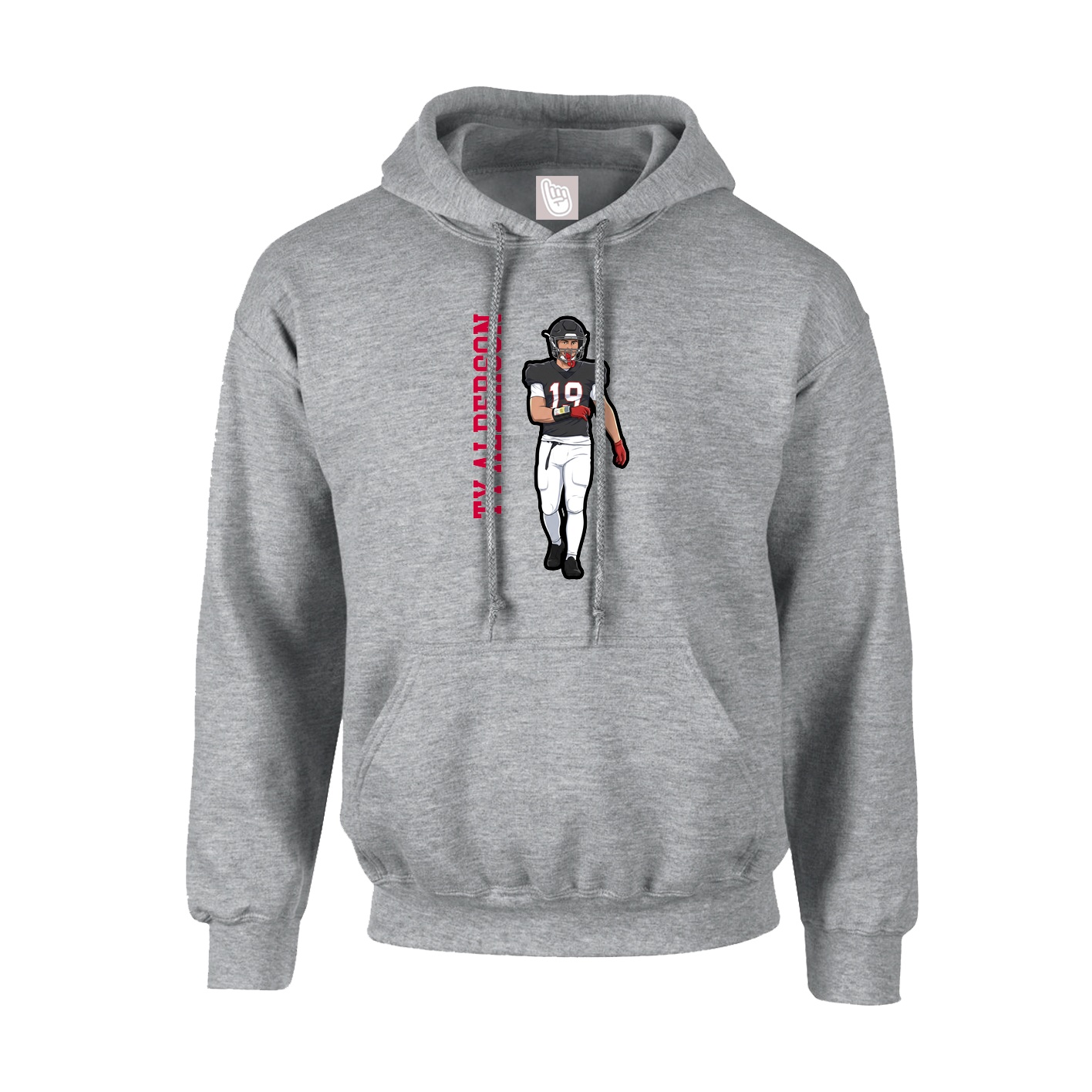 Youth Hoodie — Name Vertical in Grey