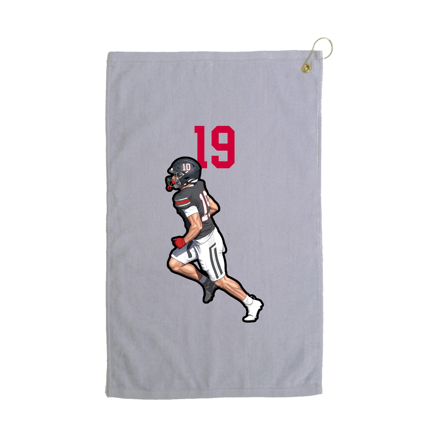 Golf Towel — Number Top in Grey
