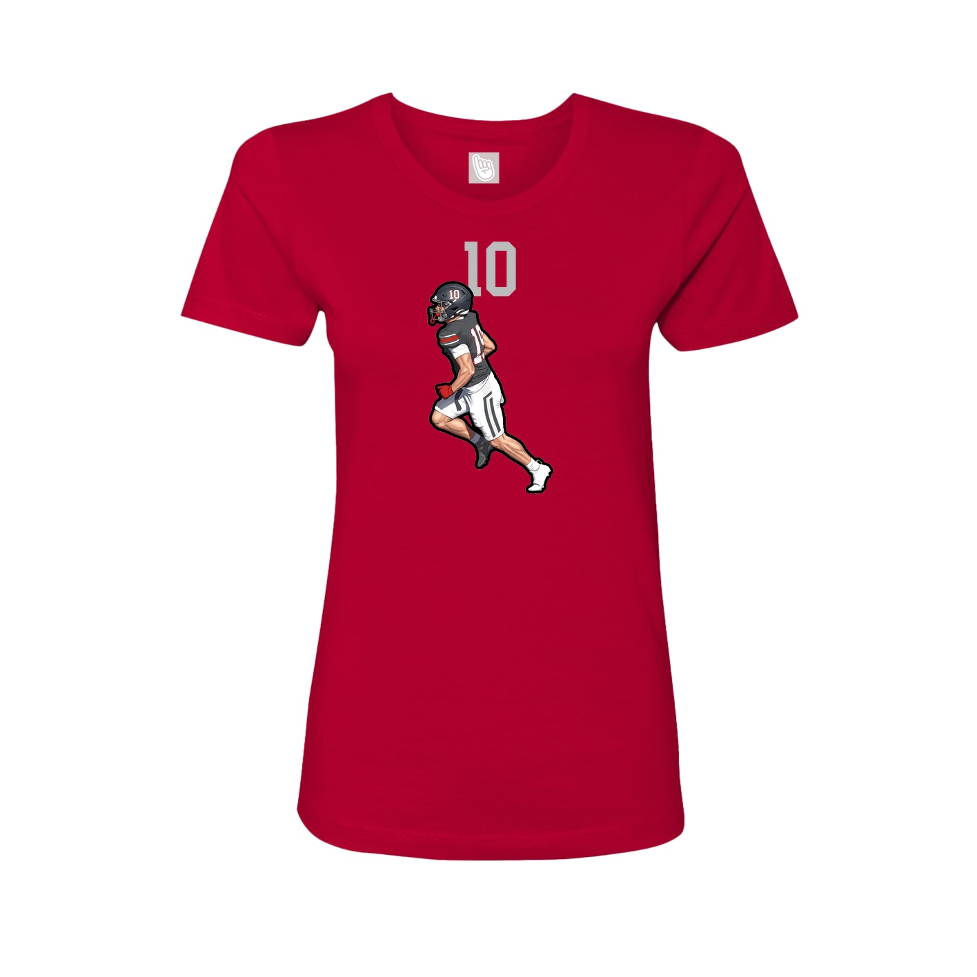 Fitted Women's Tee — Number Top in Red