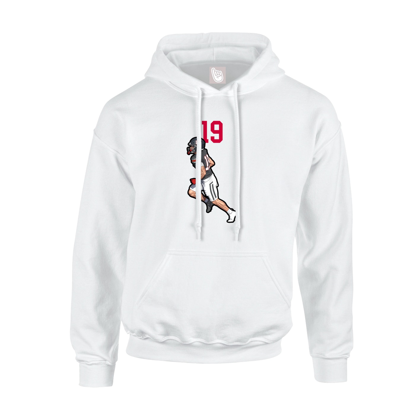 Youth Hoodie — Number Top in White
