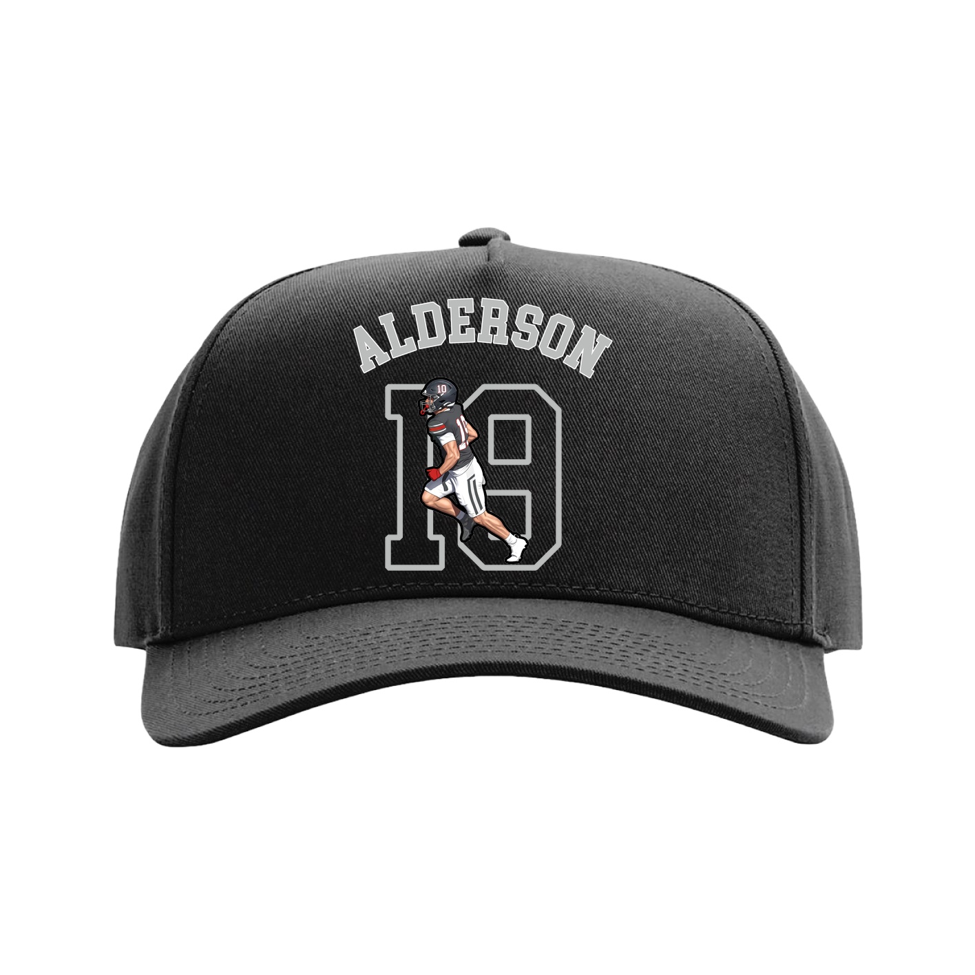 Full Fabric Five-Panel Champ Cap — Shirsey Arch in Black