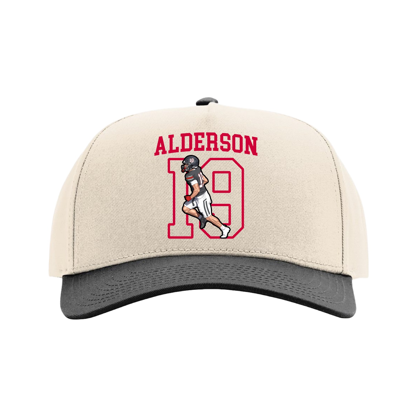 Full Fabric Five-Panel Champ Cap — Shirsey in Cream/Black