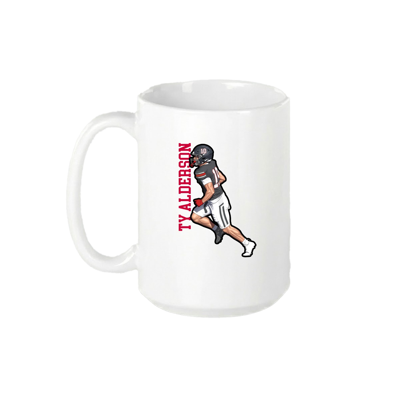 15oz Coffee Mug — Name Vertical in White