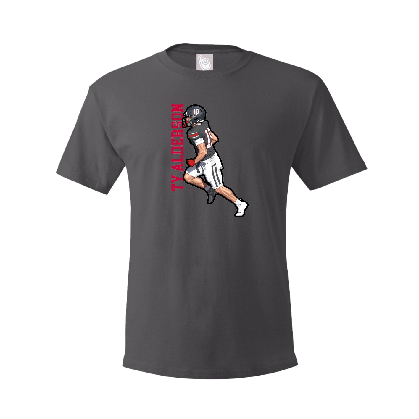 Tee — Name Vertical in Grey