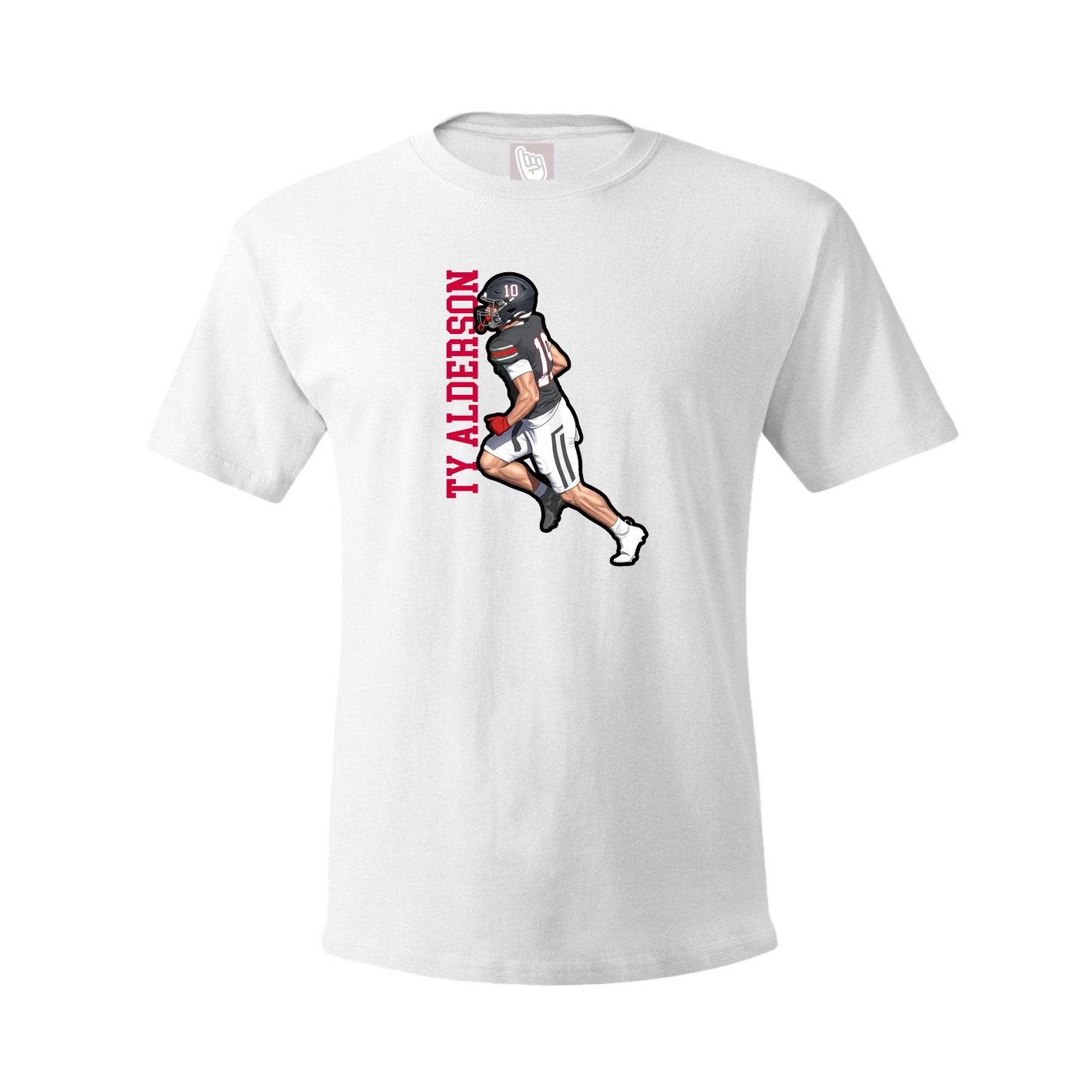 Tee — Name Vertical in White