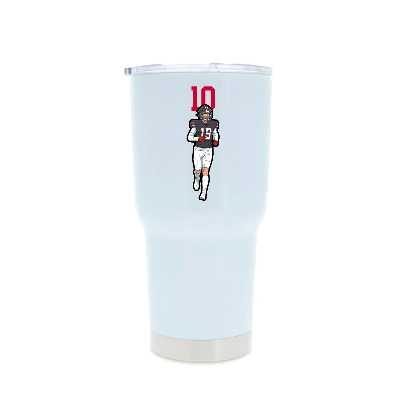30oz Stainless Steel Tumbler — Number Top in White