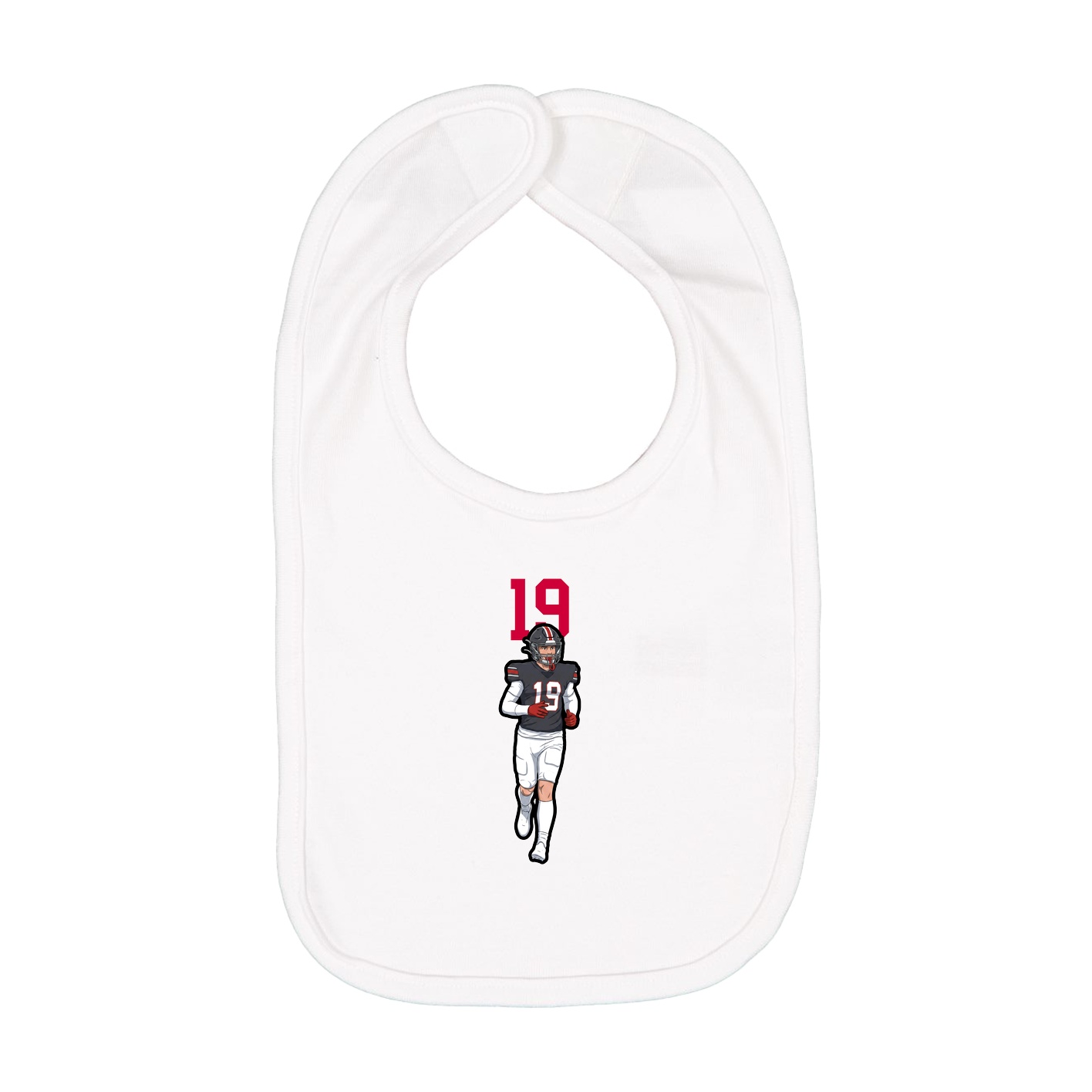 Infant Bib — Number Top in White
