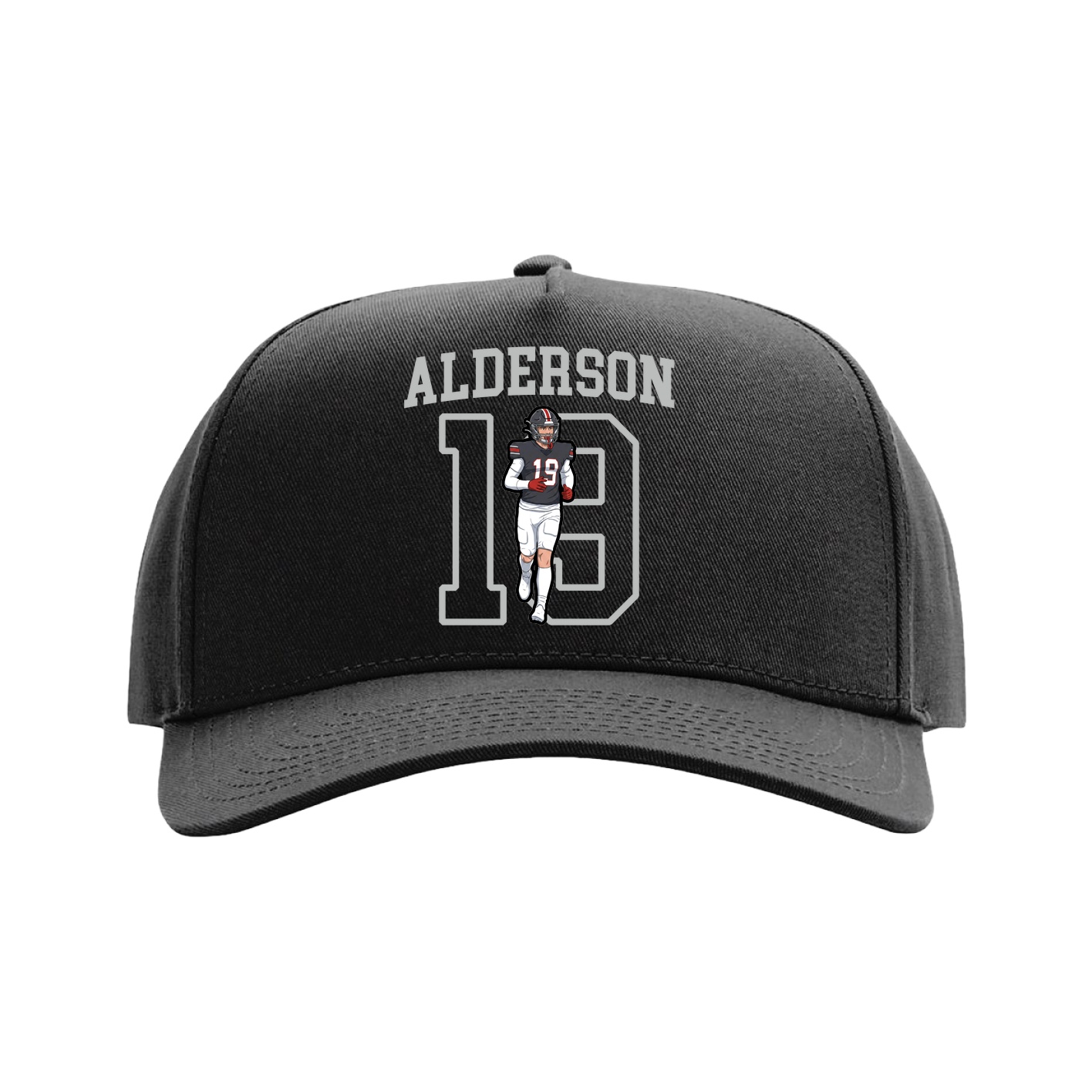 Full Fabric Five-Panel Champ Cap — Shirsey in Black
