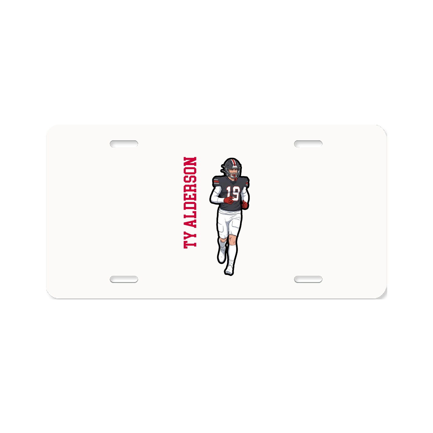 License Plate — Name Vertical in Classic
