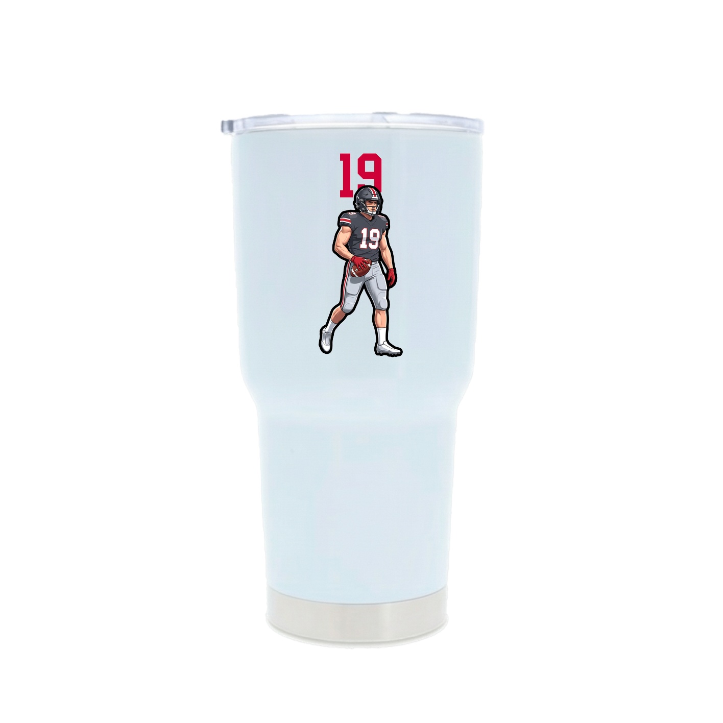 30oz Stainless Steel Tumbler — Number Top in White