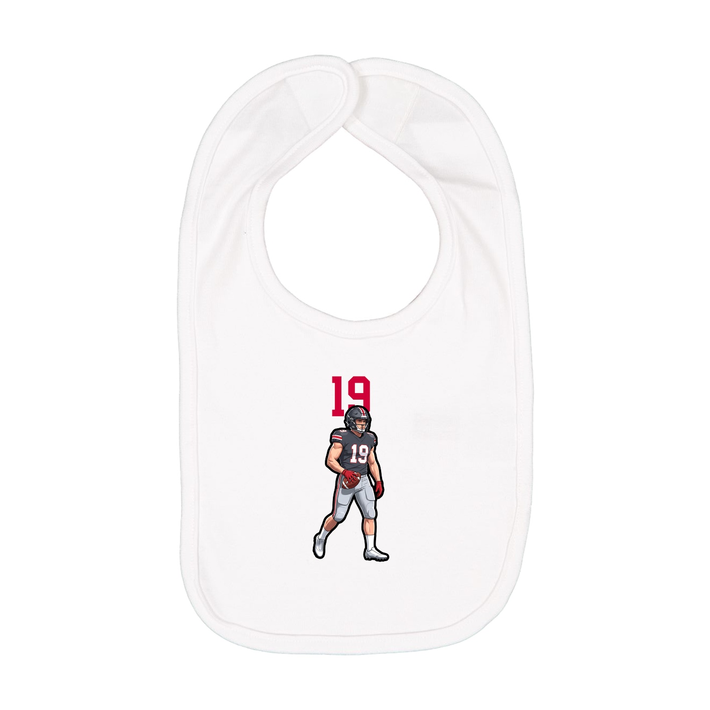 Infant Bib — Number Top in White