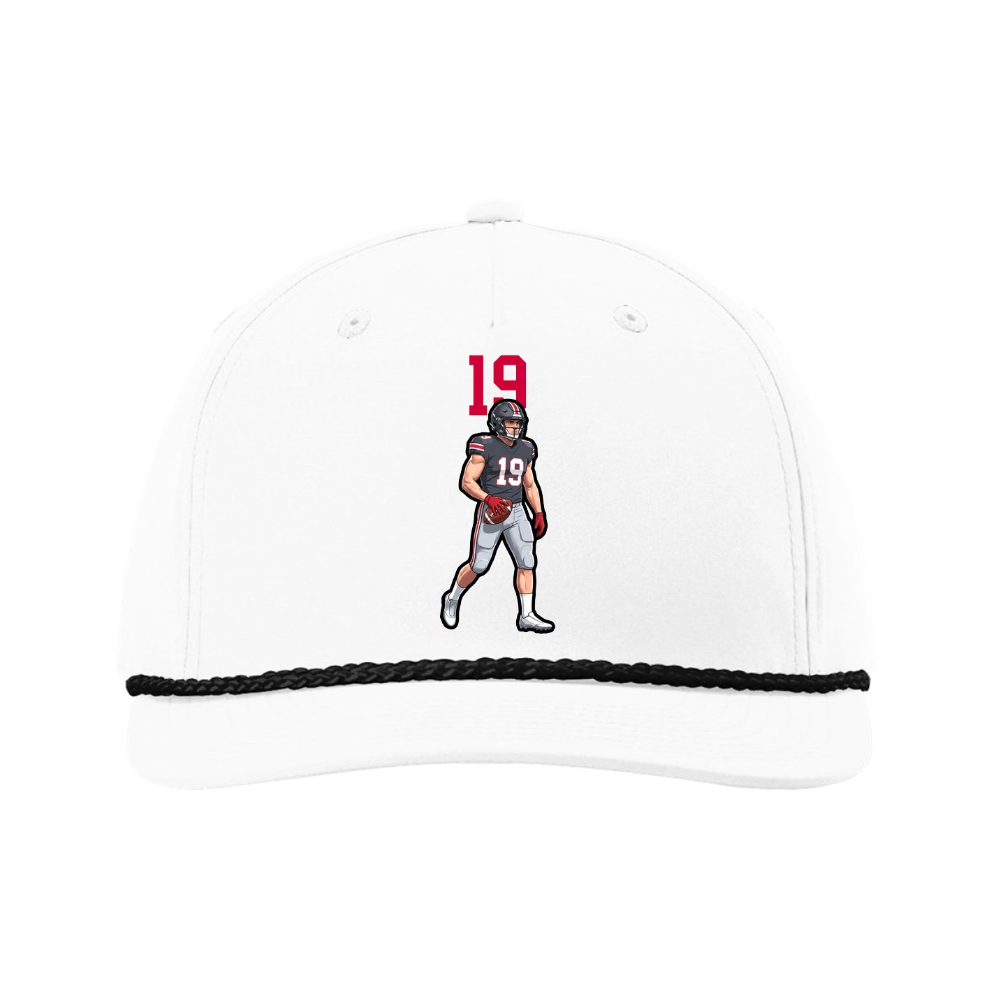 Five-Panel Classic Rope Cap — Number Top in White
