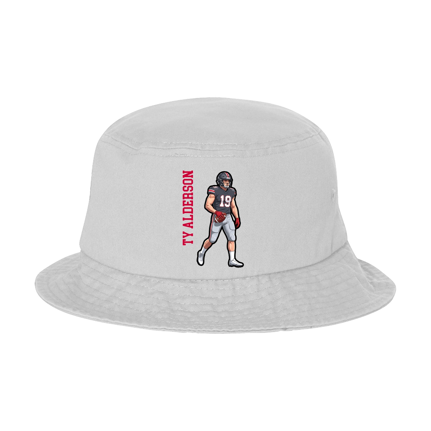 Bucket Cap — Name Vertical in White