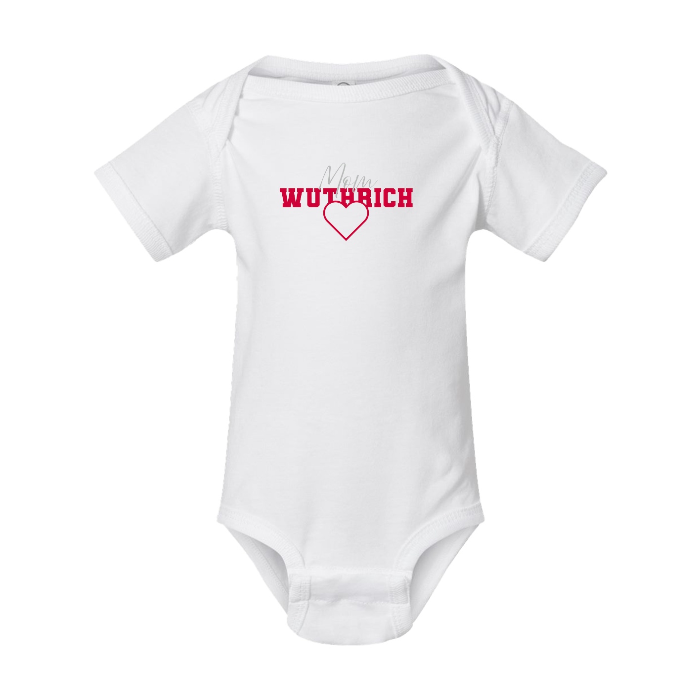 Baby Onesie — Mothers Day Heart in White
