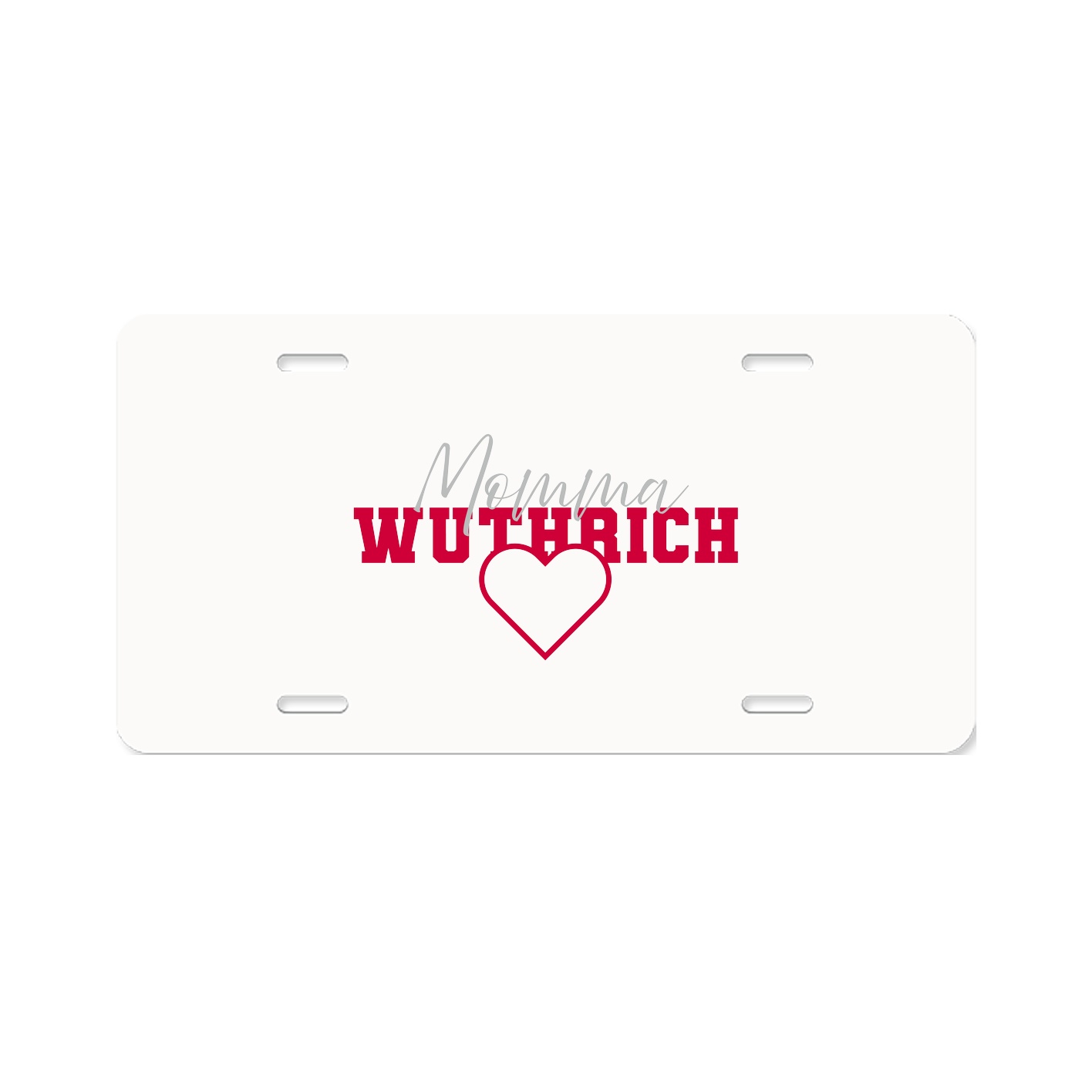 License Plate — Mothers Day Heart in Classic