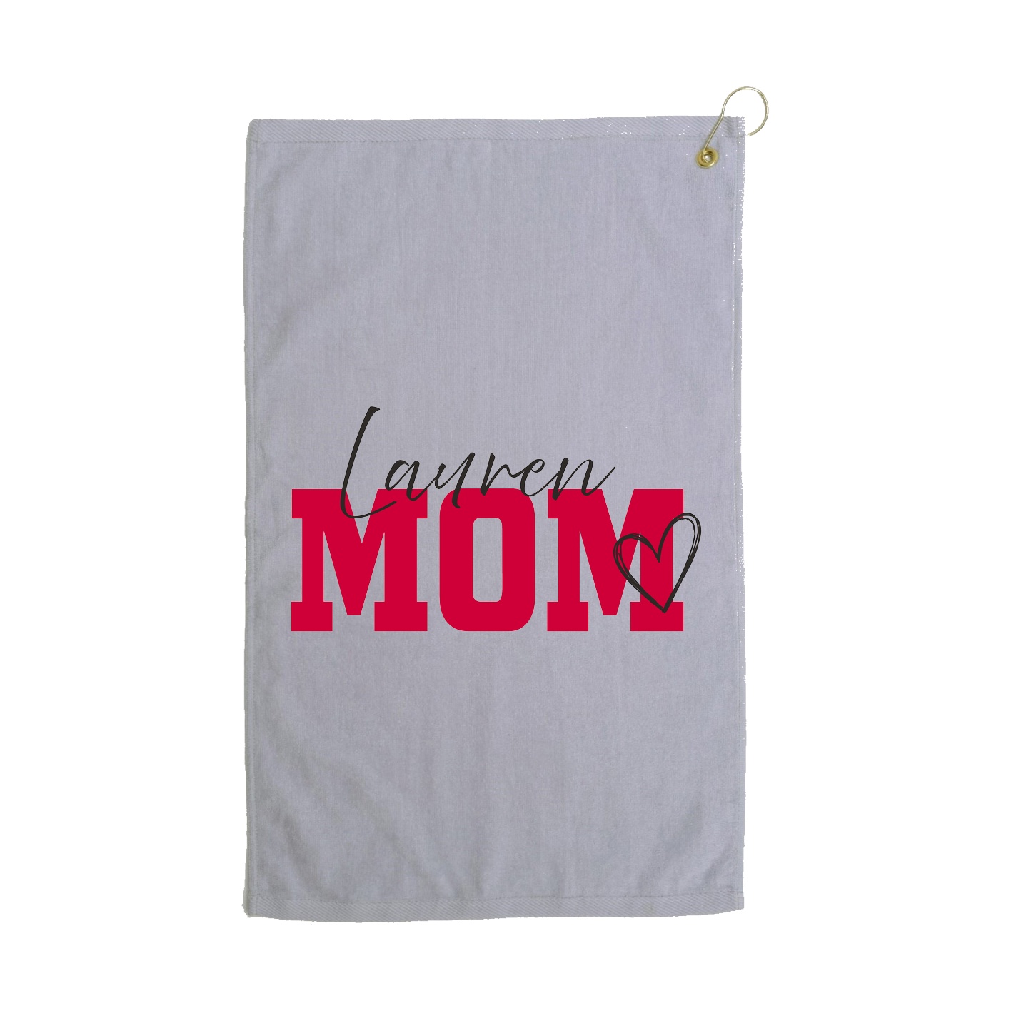 Golf Towel — Mothers Day Script in Grey