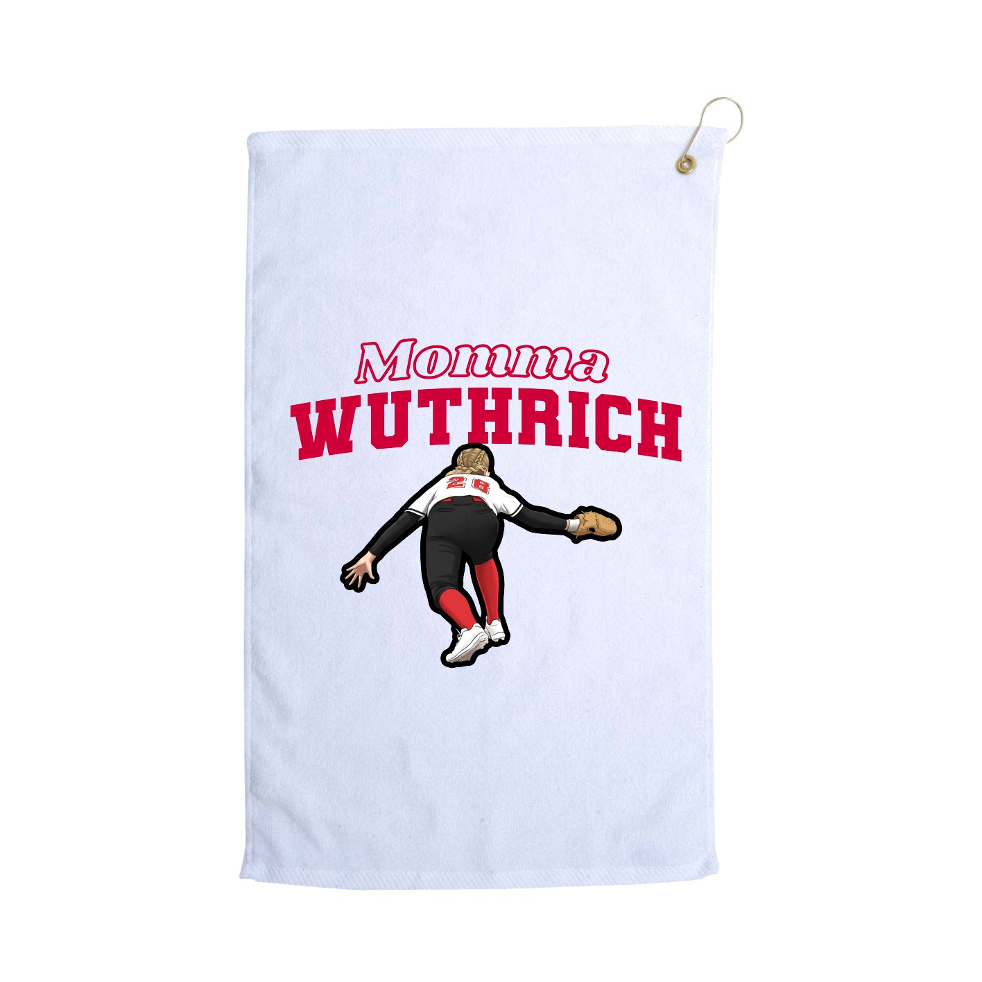 Golf Towel — Mothers Day Block in White