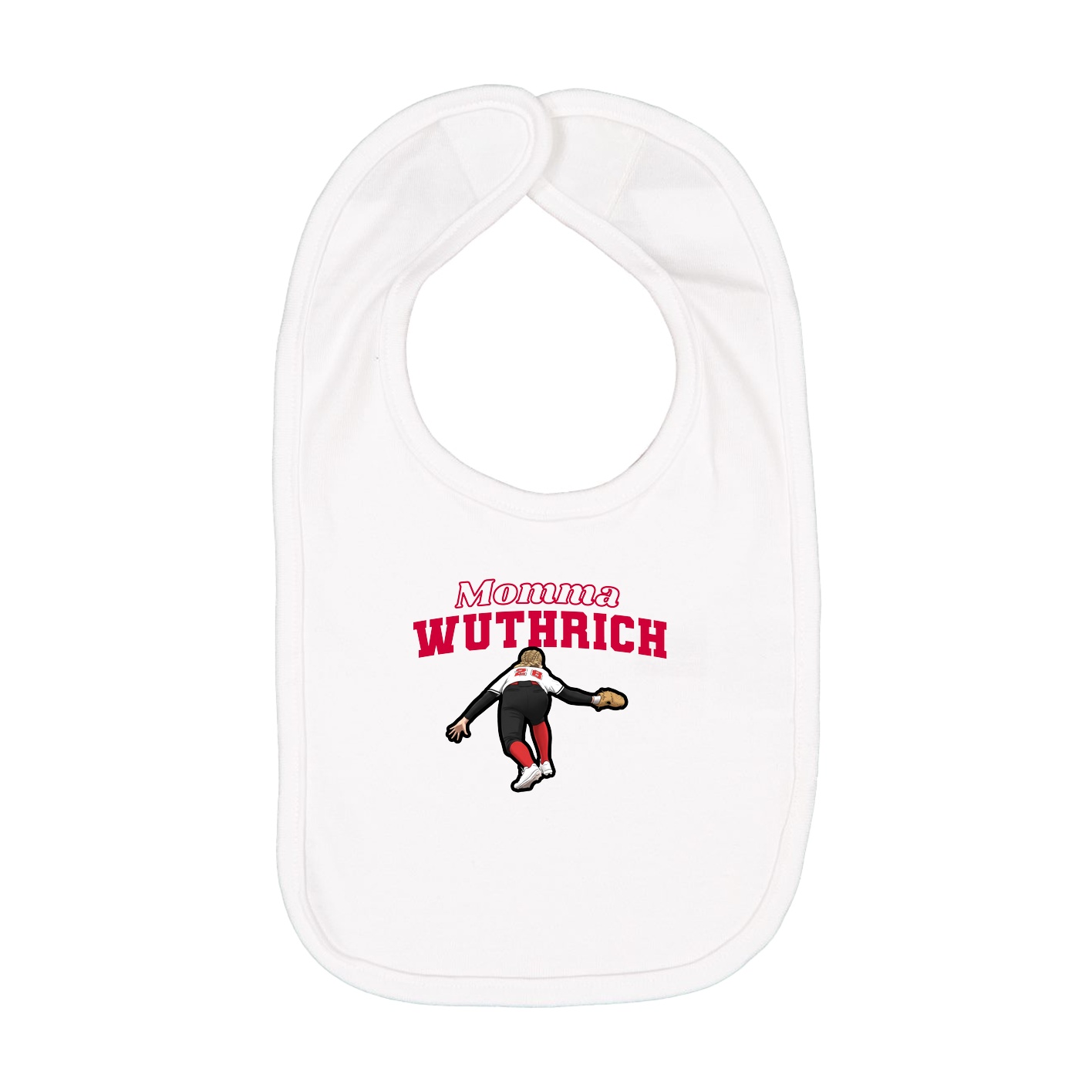 Infant Bib — Mothers Day Block in White