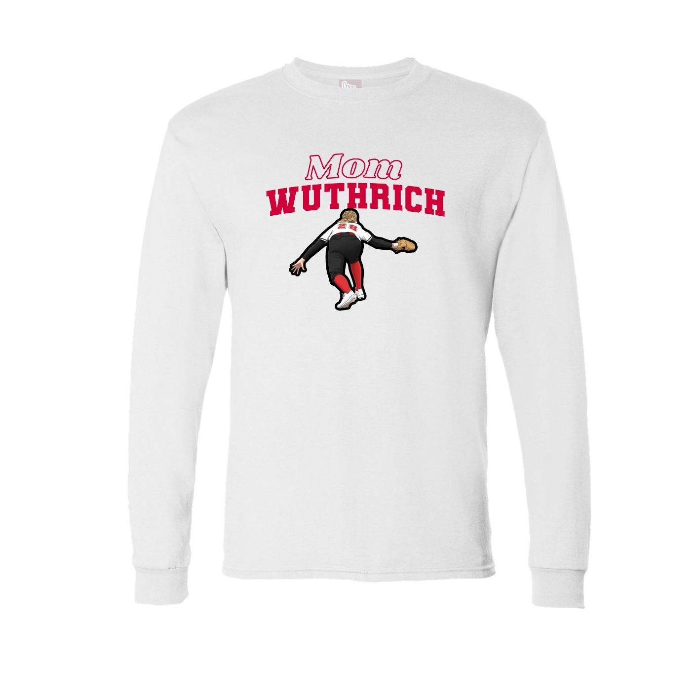 Long Sleeve Tee — Mothers Day Block in White